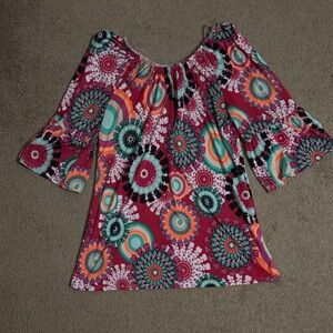 Colorful Women's Top with Abstract Pattern